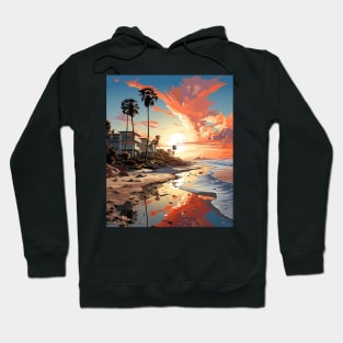 Panama City Beach Florida summer palm vacation pop art Hoodie